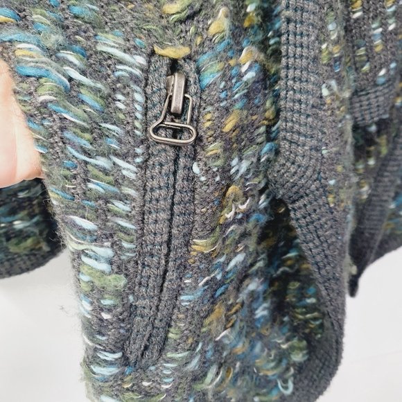 Anthropologie Moth Medium Keavy Gray Multicolor Chunky Knit Sweater Jacket $148 - Picture 5 of 11